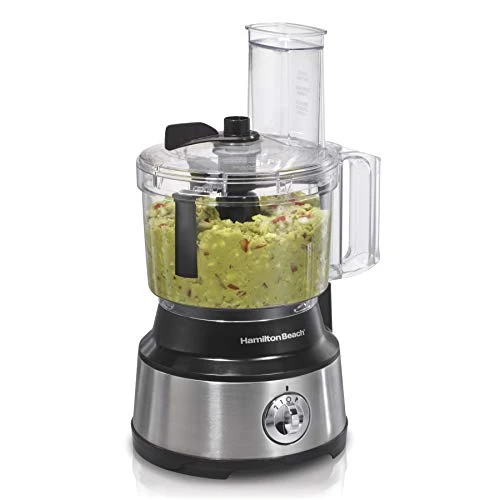 Hamilton Beach Food Processor & Vegetable Chopper For Slicing, Shredding, Mincing, And Puree, 10 Cups + Easy Clean Bowl Scraper, Stainless Steel (70730)
