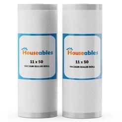 Vacuum Sealer Bags, Food Saver Rolls, Sous Vide Seal Bag, 11 Inch X 50 Ft, 2 Pack, Heavy Duty, Vaccum Sealed Roll, For Meal Storage, Vac Sealing Machine, Freezer, Reusable, Resealable