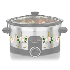 Unicorn Flowers Skin For Slow Cooker (3-5 Quart, Print)