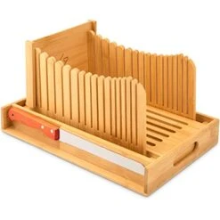 Bread Slicer, Bread Slicer For Homemade Bread, Bread Cutter, Bread Slicing Guide With 3 Different Sizes- Comes With A Bread Knife For Homemade Bread And A Mesh Bag