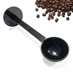 Coffee Scoop & Tamper, 2 In 1 Multifunctional Coffee Tamper With 10g Measuring Spoon, Coffee Tamping Tool For Barista Coffee Bean Press Coffee Grind Pressing (Black)