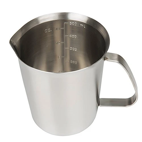 Measuring Cup, Stainless Steel Measuring Cup (16 Ounce/ 0.5 Liter- 2 Cup), Milk Frothing Pitcher, Steaming Pitcher, Milk Frothing Cup Jug With Marking With Handle For Espresso Machines, Latte Art - Image 2