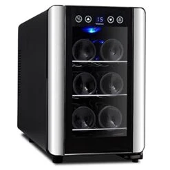 QYTECjgbx Wine Cabinet Refrigerator Wine Cooler 6 Botol Kabinet Mini Wine Cooler Untuk Rumah