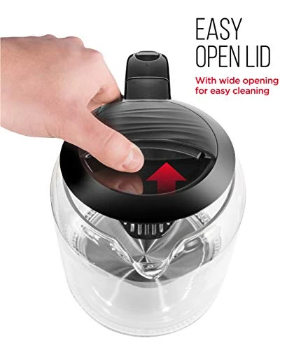 1.7 Liter Electric Glass Tea Kettle, Fast Hot Water Boiler, One Touch Operation, Boils 7 Cups, Swivel Base & Cordless Pouring, Auto Shut-Off - Image 2