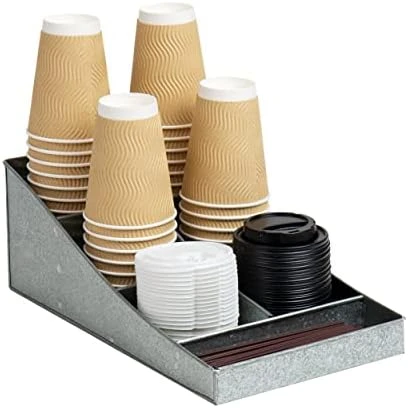 Mind Reader Anchor Collection, 7-Compartment Coffee Cup And Condiment Dispenser, Countertop Organizer, Set Of 2, Black - Image 9