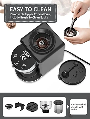 Burr Coffee Grinder, Adjustable Burr Mill With 35 Precise Grind Settings, Electric Coffee Grinder For Espresso/Drip/Percolator/French Press/American/Turkish Coffee Makers, 120V/200W, Black - Image 3