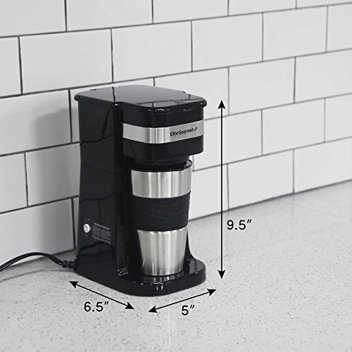 HC111A Personal Single-Serve Compact Coffee Maker, With Pause N Serve, Reusable Filter, On/Off Switch, Water Level Indicator, 14-oz, Black - Image 6