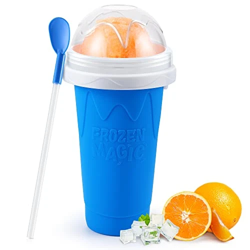 ® Slushie Maker Cup, TIK TOK Magic Quick Frozen Smoothies Cup, Cooling Cup, Double Layer Squeeze Slushy Maker Cup, Cool Stuff Birthday Gifts For Kids (Blue)