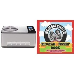 ICM-200LS 2-Quart Stainless Steel Automatic Ice Cream Maker With Compressor And Ben & Jerry's Homemade Ice Cream & Dessert Book