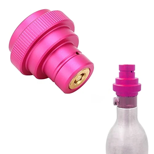 Soda CO2 Adapter, Male Thread Robust Brass Aluminum Alloy CO2 Cylinder Adapter Connector Good Sealing For Replacing (Pink)