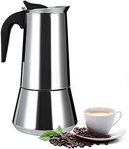Stainless Steel Stovetop Moka Pot Espresso Maker Percolator 12 Cup 600ml Portable Italian Greca Cuban Coffee Maker For Big Family Home Office Camping, Work With Gas Electric Ceramic Stovetop - Image 8