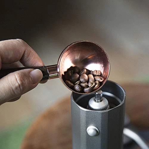 Stainless Steel Coffee Scoop, Semicircle, With Wenge Handle (Mirror Polish) - Image 3