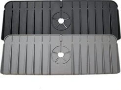 2 Pcs Silicone Faucet Handle Drip Catcher Mat For Kitchen Sink, Bathroom Sink, Farmhouse And RV (Grey/Black), Kitchen Sink Splash Guard Faucet Mat