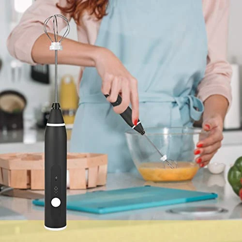 Electric Handheld Milk Frother 3 Speeds Rechargeable Adjustable Drink Blender Stainless Steel Whisk Rotary Mixer Egg Beater Self Turning Egg Stirrer Kitchen Accessories Mini Foam Maker For Coffee - Image 2