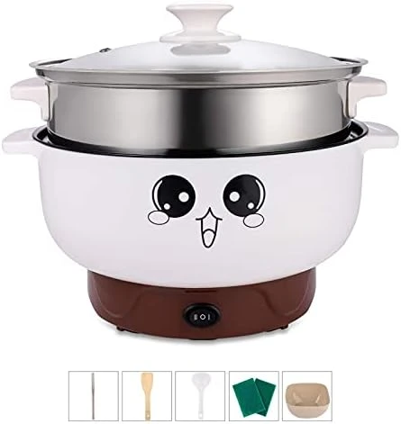 2.8L With Lid (No Steamer) Multifunction Electric Cooker Skillet Pot Wok Electric Hot Pot For Noodles Cook Rice Fried Stew Soup Steamed Fish Boiled Egg Non-stick - Image 8