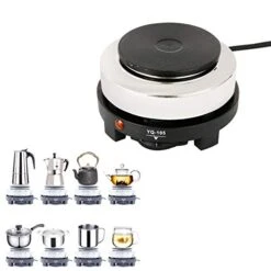 Mini Electric Stovetop For Espresso Maker Moka Pot Tea Pot & Cooking Stove For Camping, Dorm, RV
