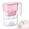 200-Gallon Long-Life Elfin 5-Cup Water Filter Pitcher With 1 Filter, NSF Certified, 5X Times Lifetime, Reduces Chlorine, BPA Free, Pink