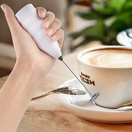 Milk Frother Handheld For Cappuccinos, Lattes And Bulletproof Coffee, Foam Maker Drink Mixer With More Powerful High Torque Motor (White) - Image 2