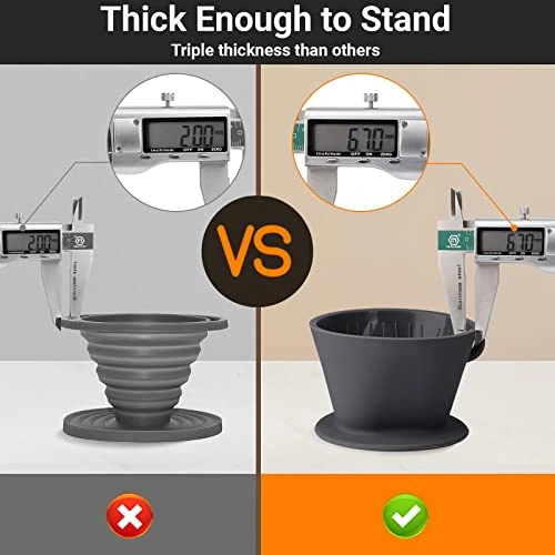 Silicone Pour Over Coffee Dripper, 1 Set Black Collapsible Coffee Maker Single Cup With Storage Pouch, 2 Reusable Coffee Filter Cone Drip Holder Slow Brewer For Travel, Camping, Office - Image 4