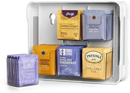 TeaStand Tea Bag Organizer With Clear Removable Bins, Cabinet Or Pantry Storage Caddy, 120-Bag - Image 6