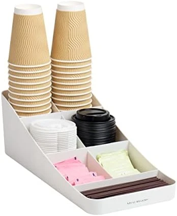 Mind Reader Anchor Collection, 7-Compartment Coffee Cup And Condiment Dispenser, Countertop Organizer, Set Of 2, Black - Image 11