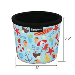 2 Pack Summer Style Pattern Print Size Ice Cream Sleeves Neoprene Cover With Spoon Holder Cover (Summer (2PCS))
