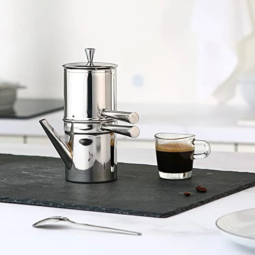 Stainless Steel Neapolitan Drip Coffee Maker With Spout, 3 Cup - Image 2