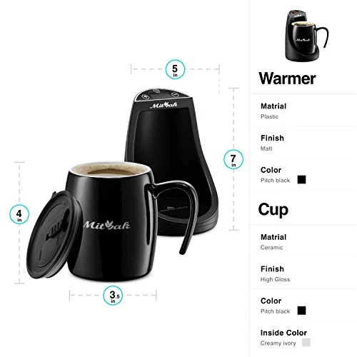 Innovative Coffee Mug Warmer With A 16-Ounce Ceramic Coffee Mug & Lid | This Mug Warmer For Desk Will Keep Coffee, Tea, Hot Chocolate The Perfect Temperature For Hours - Image 6