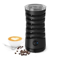 Milk Frother And Steamer, 4-in-1 Milk Frother For Coffee Electric Double Wall, Hot & Cold Foam Milk Heater With Strix Temperature Controls, Auto Shut-Off, For Cappuccino, Coffee, Macchiato (black)