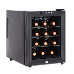 GENERIC 12 Bottles Wine Cooler Refrigerator Freestanding Wine Cellar For Red, White, Champagne Or Sparkling Wine Quiet Wine Fridge With Digital Temperature Control