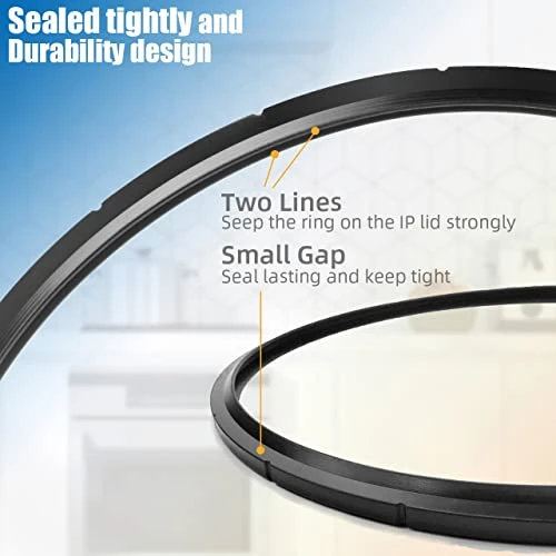 2 Pack Replacement Presto Pressure Cooker Sealing Ring Gasket/Gasket & Overpressure Plug (2 Sets Per Pack) - Part 09924 Fits Various 6 & 8 Quart Presto Models - Image 2
