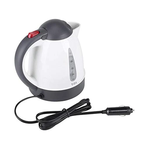 Portable Car Electric Kettle Road Trip Travel Cigarette Lighter DC12V/24V Heated Water Tea Coffee Kettle Auto Shut Off (1000ml (Kettle) (12V)