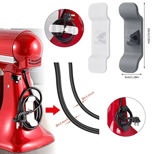 Cord Organizer For Appliances, 2 Packs Cord Wrapper, Cord Holder Cable Organizer For Blender, Coffee Maker, Mixer, Pressure Cooker, Toaster And Air Fryer (2Pcs Black+Gray) - Image 2