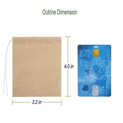 Eco-Fil Disposable Tea Filter Bags For Loose Tea, Wood Pulp Material, Biodegradable And Compostable, Unbleached Empty Tea Infuser Sachets With Drawstring, 100 Pack (3.2inch X 4.0inch) - Image 5