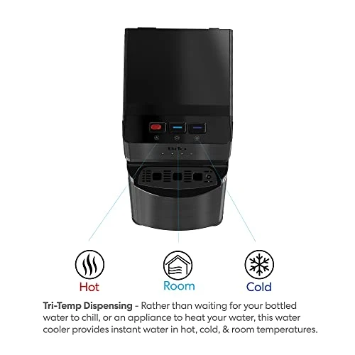 Brio Self Cleaning Bottleless Water-Cooler Dispenser With Filtration - New Black Stainless Steel - Hot Cold And Room Temperature Water. 2 Free Extra Replacement-Filters Included - Image 4