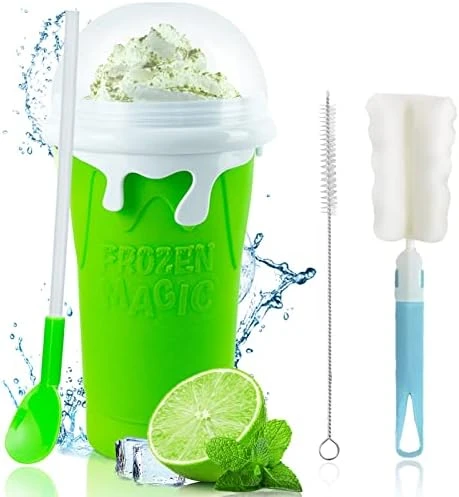 Slushy Cup Maker,Large Slushie Maker Cup 500ml,Double Layers Silicone Slushie Cup Maker Squeeze Cup,Quick Frozen Magic Slushy Maker Cup,DIY Slush Cup,Cool Stuff Gifts For Kids And Family - Blue - Image 7