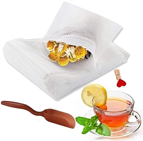 Tea Filter Bags With Free Tea Spoon, Safe & Natural Material, Disposable Tea Infuser For Loose Leaf Tea, Coffee, Spice, Herbs (300 PCS) - Image 5