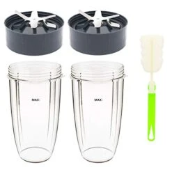 32oz Cup And Extractor Blade Replacement Parts Blender Accessories Compatible With Nutribullet 600W/900W Models (4 Packs)