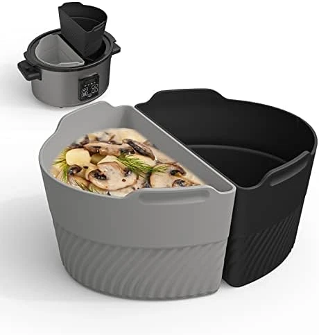 Low Cooker Divider Liners Silicone Fit Oval CrockPot 6-8 Quart,Food-Grade Material,BPA Free,Reusable,Leakproof,Dishwasher Safe,Cooking Liner For Hamilton Beach,Elite Gourmet,Bella Divider Insert - Image 6