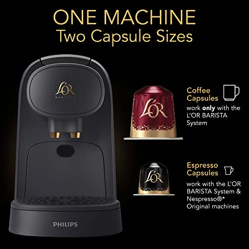 The L'OR Barista System Coffee And Espresso Machine Combo By Philips, Black
