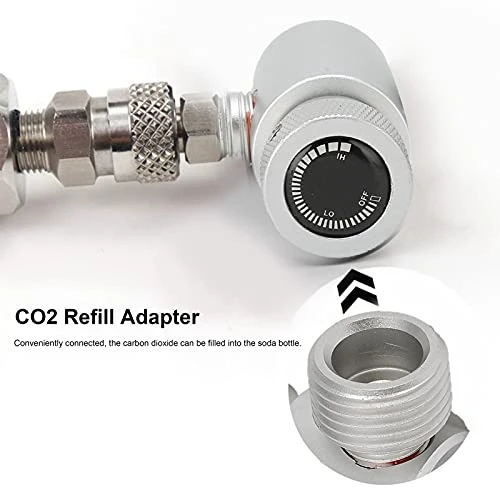 Yctze CO2 Filling Tool, CO2 Refilling Adapter CGA320 TR21-4 Soda Valve Connector ASA Accessories Silver - Image 3