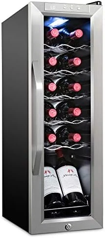 18 Bottle Compressor Wine Cooler Refrigerator W/Lock | Large Freestanding Wine Cellar For Red, White, Champagne Or Sparkling Wine | 41f-64f Digital Temperature Control Fridge Stainless Steel - Image 5