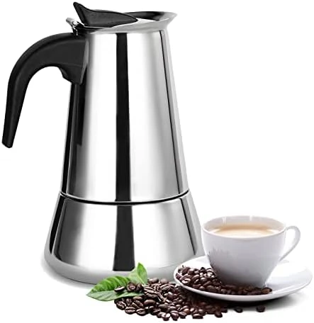 Stainless Steel Stovetop Moka Pot Espresso Maker Percolator 12 Cup 600ml Portable Italian Greca Cuban Coffee Maker For Big Family Home Office Camping, Work With Gas Electric Ceramic Stovetop - Image 6