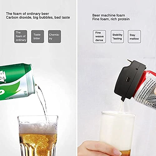 Beer Tower Dispenser, Drink Dispenser Portable Beer Foamer, Electric Ultrasonic Beer Foaming Machine, Converts Any Can Into A Nitro-Style Draft, Awesome Gift For Beer Lover, For Bars Home Party Bevera - Image 2