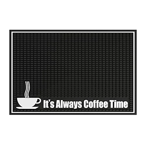 Premium Coffee Mat 18in X 12in. 1cm Thick Durable Kitchen Counter-Coffee Bar Accessories Fit Under Coffee Maker Coffee Pot Espresso Machine Mat