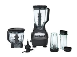 Ninja BL770 Mega Kitchen System, 1500W, 4 Functions For Smoothies, Processing, Dough, Drinks & More, With 72-oz.* Blender Pitcher, 64-oz. Processor Bowl, (2) 16-oz. To-Go Cups & (2) Lids, Black
