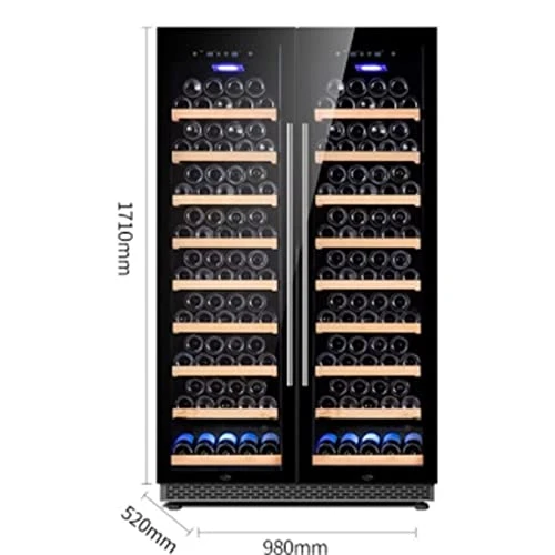 IEASEjgbx Large Capacity Wine Cellar Freestanding Black Compressor Wine Cooler Stainless Steel Double Wall Bottle Cooler