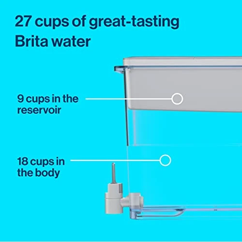 Brita XL Water Filter Dispenser For Tap And Drinking Water With 1 Standard Filter, Lasts 2 Months, 27-Cup Capacity, BPA Free, Grey - Image 2