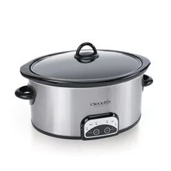 Crock-Pot Smart-Pot 6 Quart Programmable Slow Cooker With Timer, Food Warmer, Brushed Stainless Steel (SCCPVP600-S)
