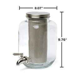 - Cold Brew Mason Jar Coffee Maker, Durable Glass, Heavy Duty Stainless Steel Filter, Lid, And Pour Spout - 4 Quart, (128 Oz / 1 Gallon)
